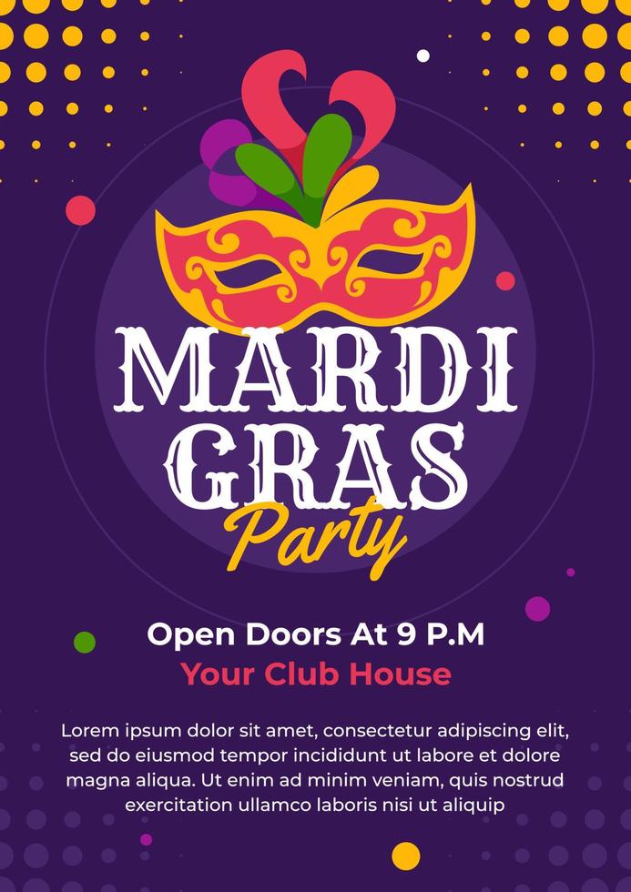 Mardi Gras Mask And Beads Poster vector