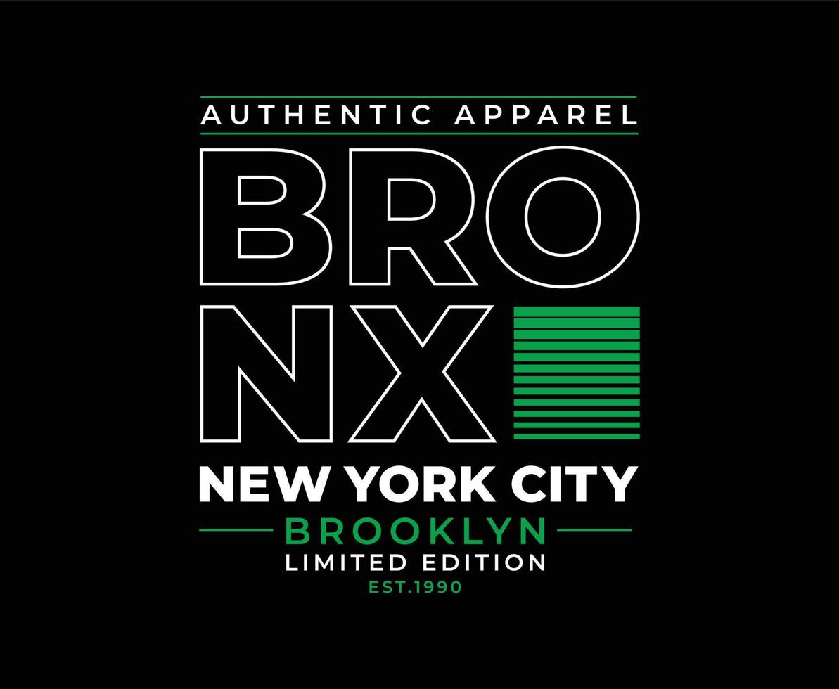 Bronx New York City Typography Vector T-shirt Graphics