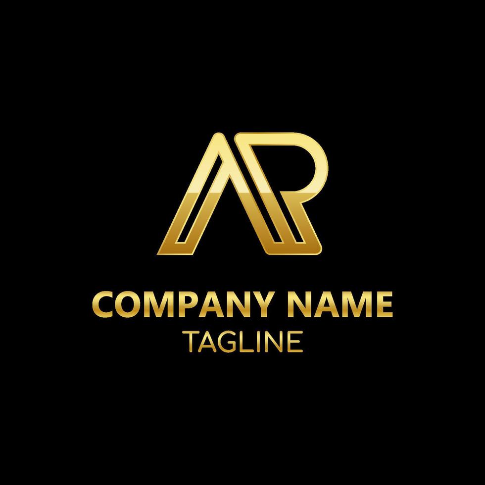 AP letras iniciales monograma plantilla de logotipo vectorial en estilo de lujo dorado vector