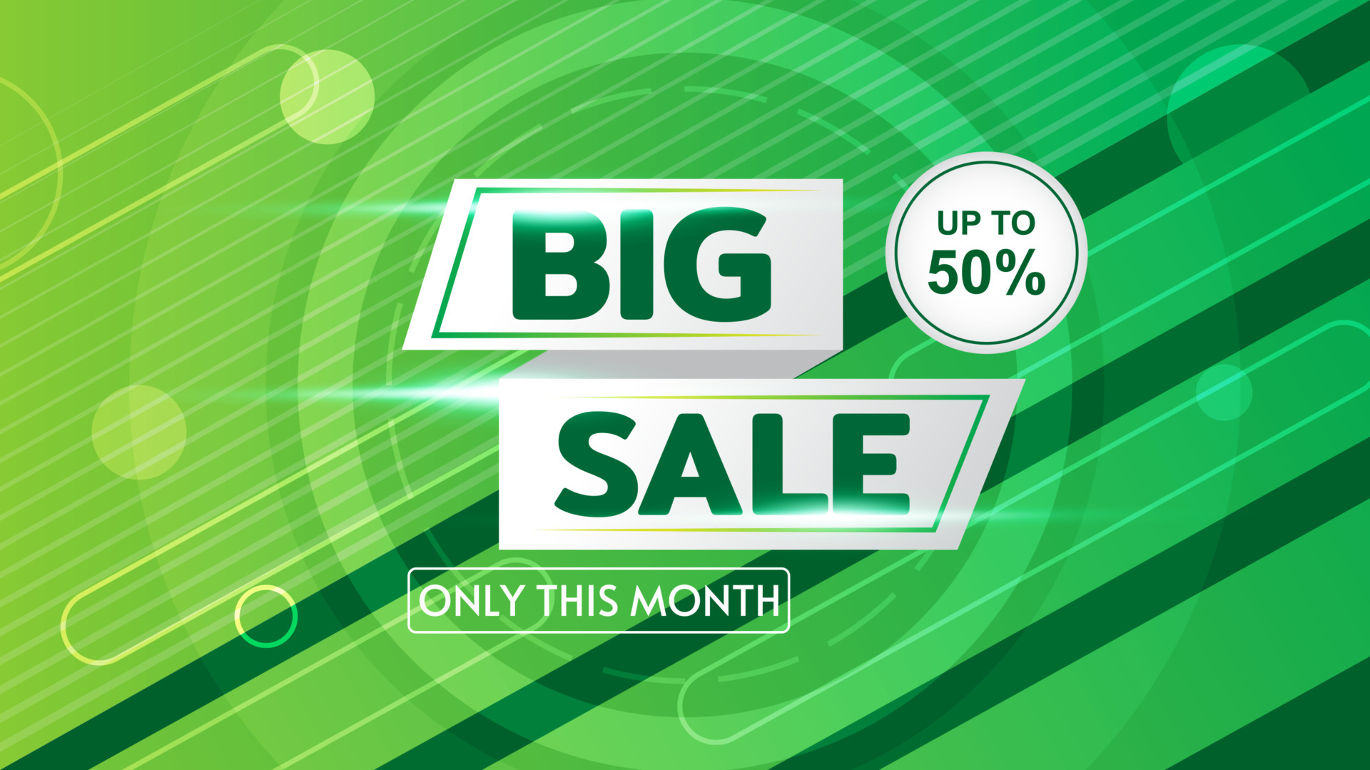 Big sale banner vector template gradient green. Abstract background ...