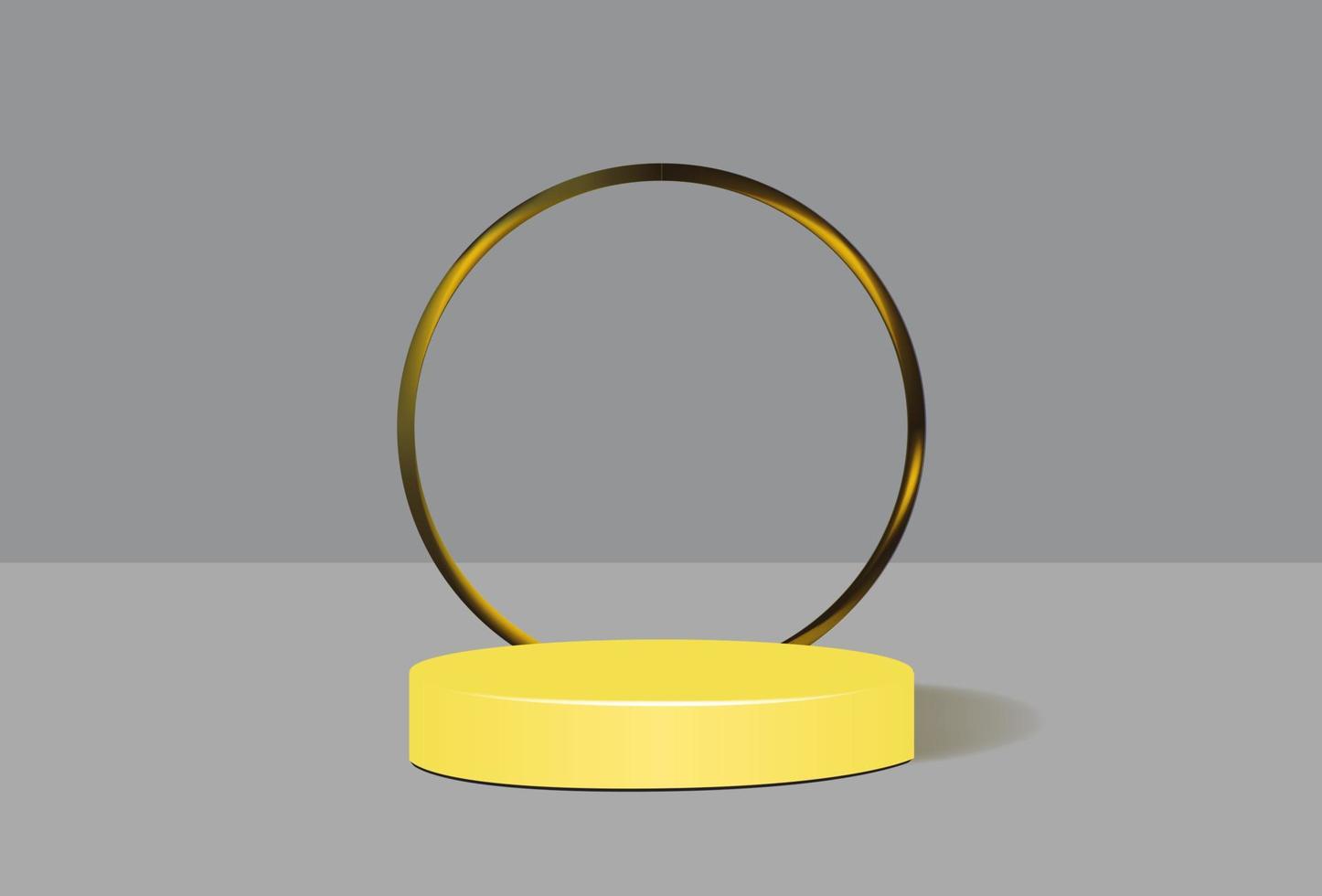 Product advertising podium with geometric shapes and color combinations of Illuminating and Ultimate Gray vector