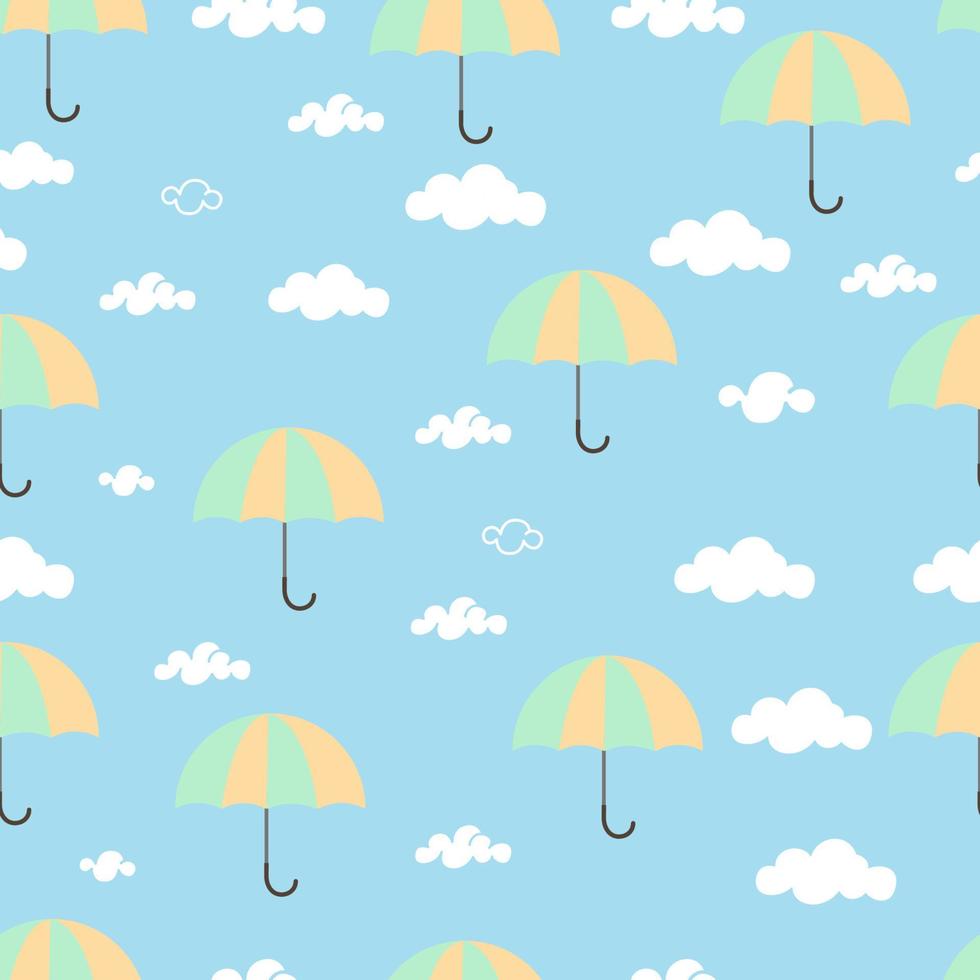 illustration design graphic of seamless pattern  umbrella and sky vector