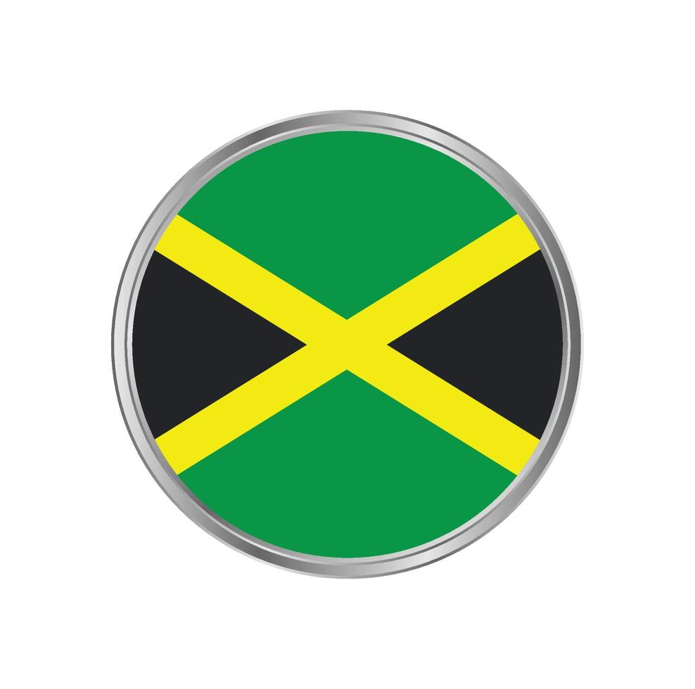 bandera de jamaica con marco de metal vector