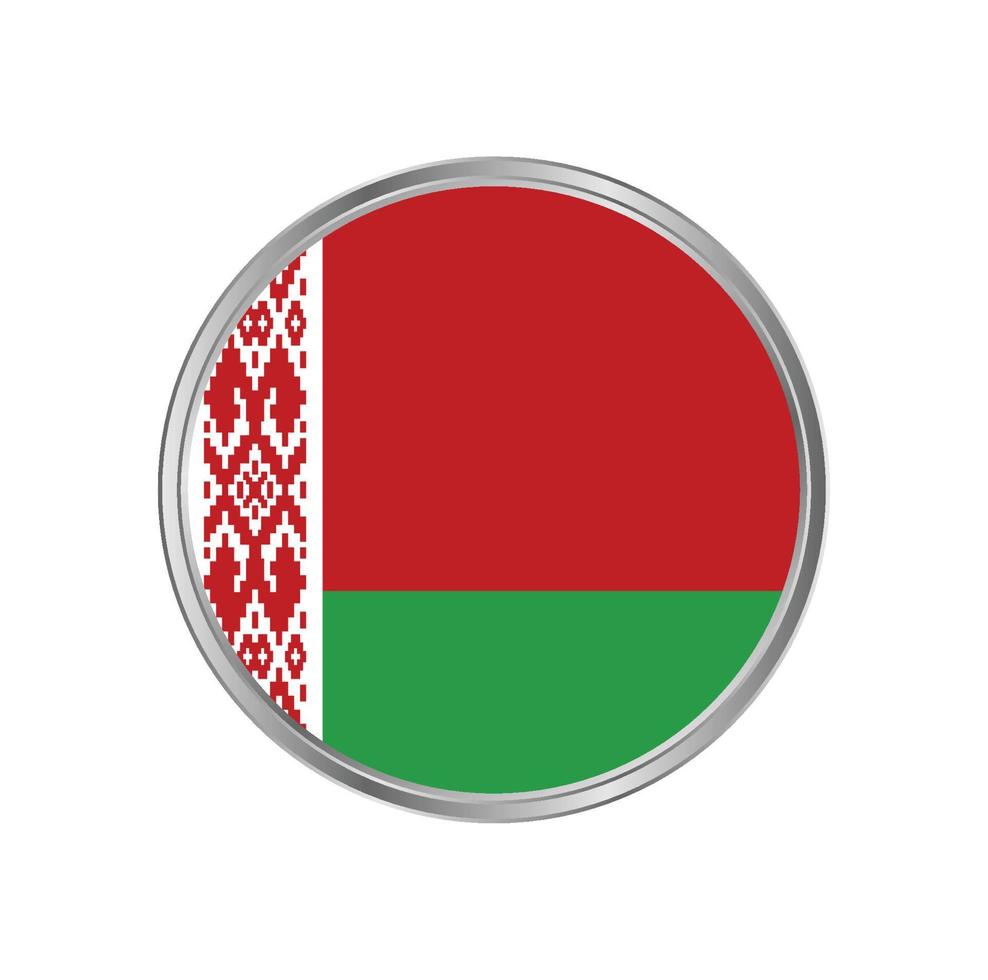 bandera de bielorrusia con marco de metal vector