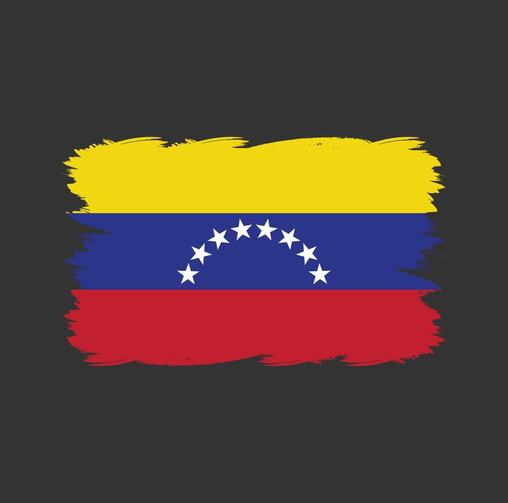 bandera de venezuela con pincel de acuarela vector