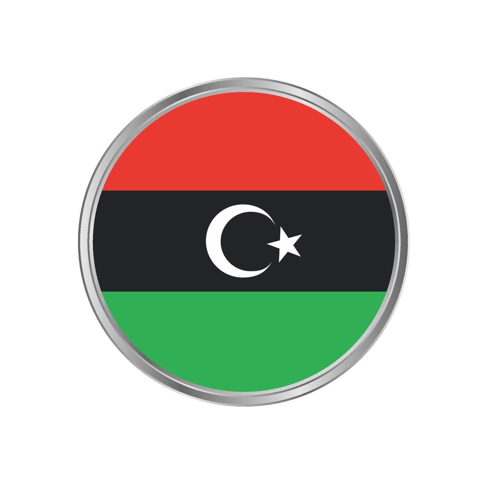 Libya Flag with metal frame vector