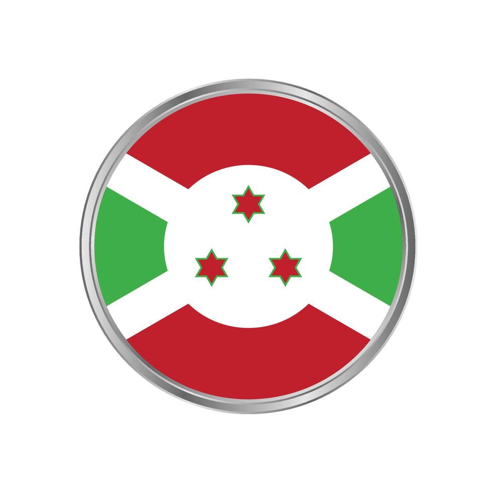 bandera de burundi con marco de metal vector