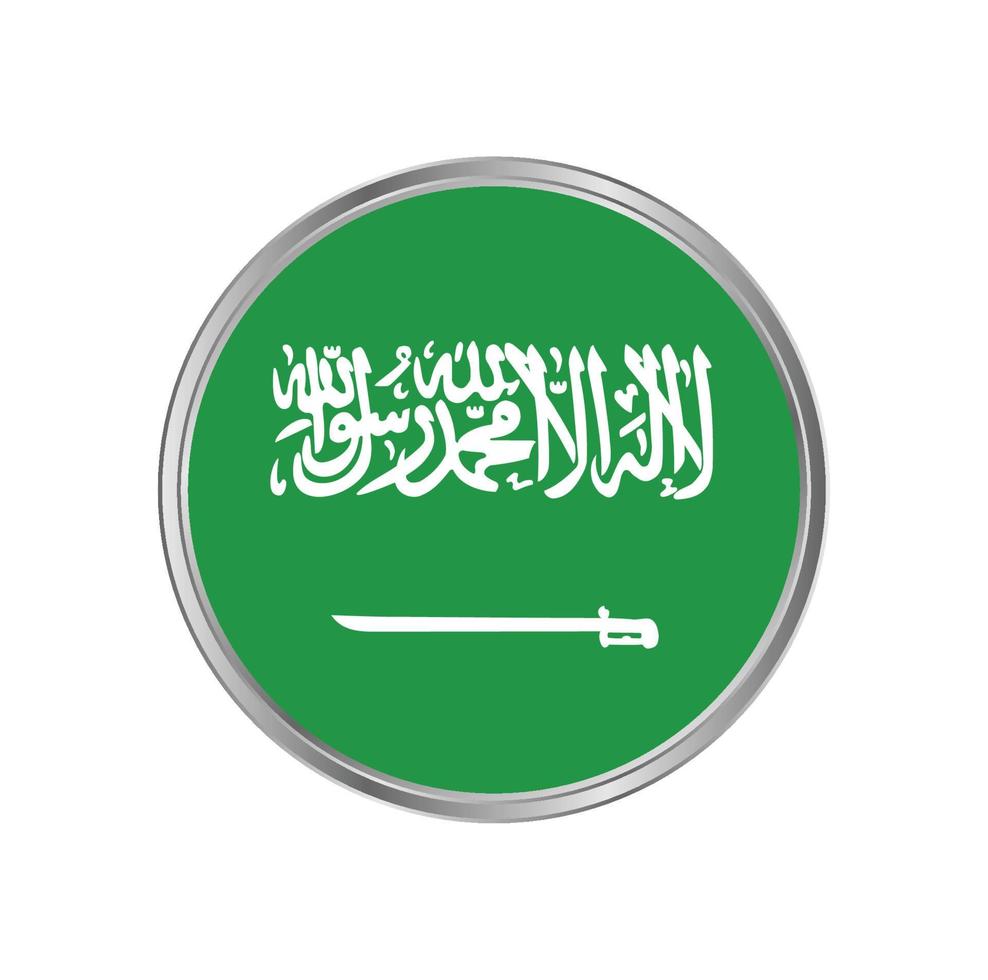 bandera de arabia saudita con marco de círculo vector