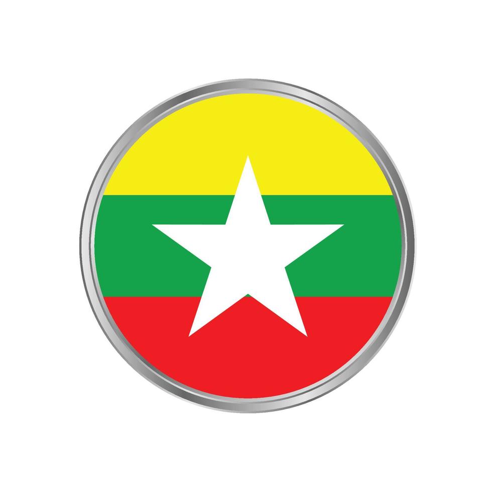 Myanmar flag with circle frame vector