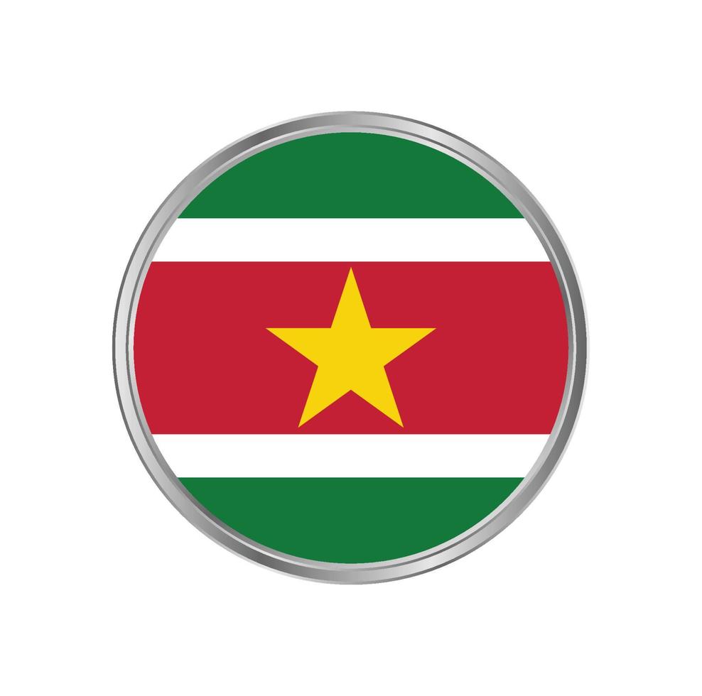 bandera de surinam con marco de metal vector