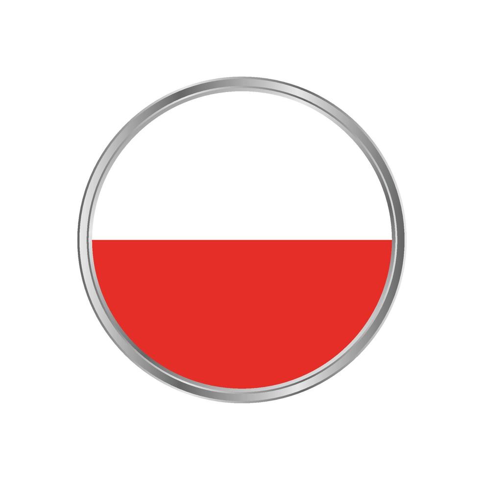 bandera de polonia con marco de metal vector