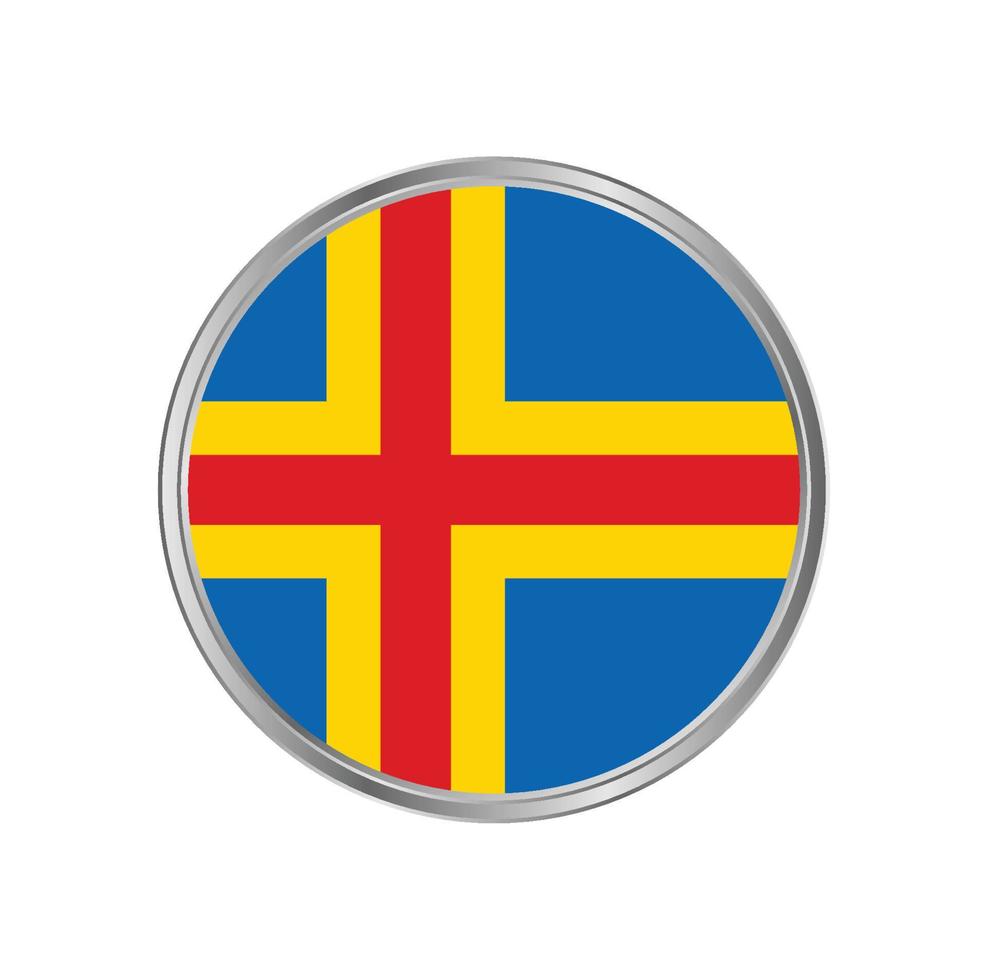 Aland Islands flag with circle frame vector