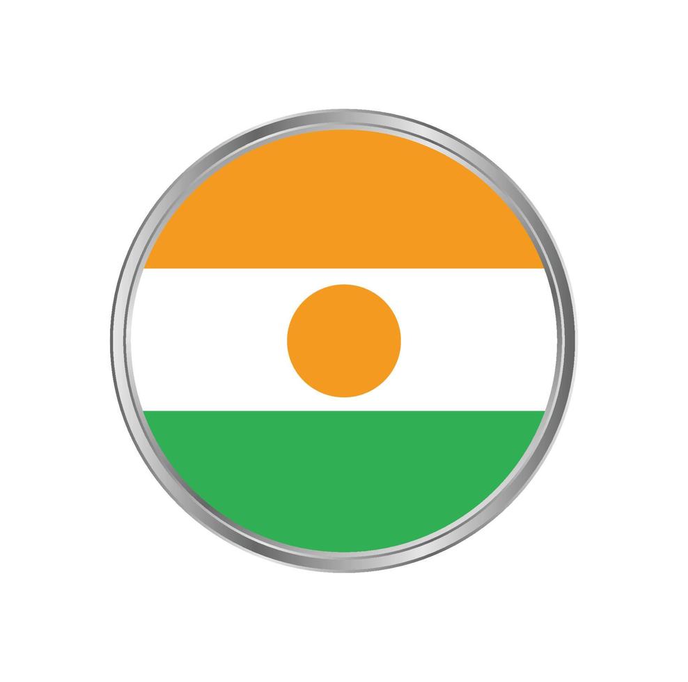 Niger Flag with metal frame vector