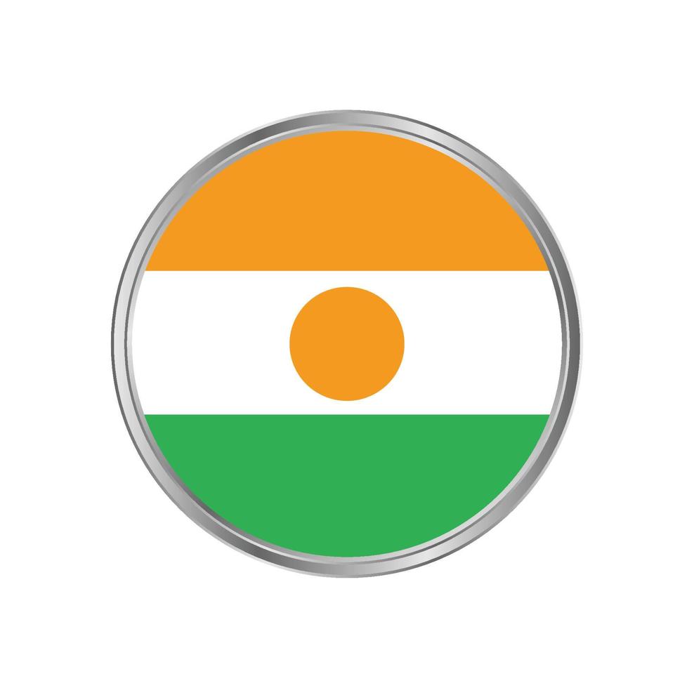 bandera de niger con estructura de metal vector