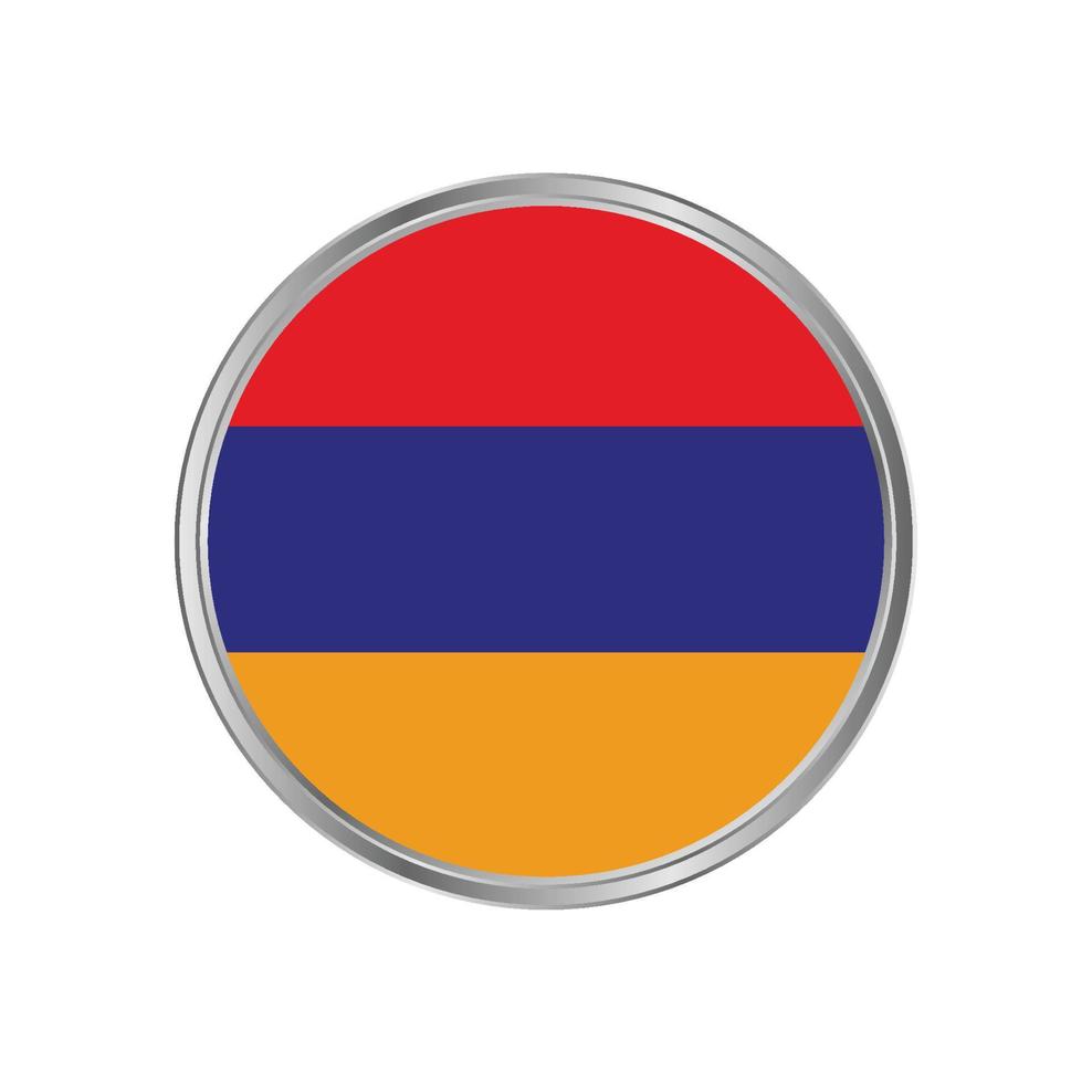 bandera de armenia con marco de metal vector