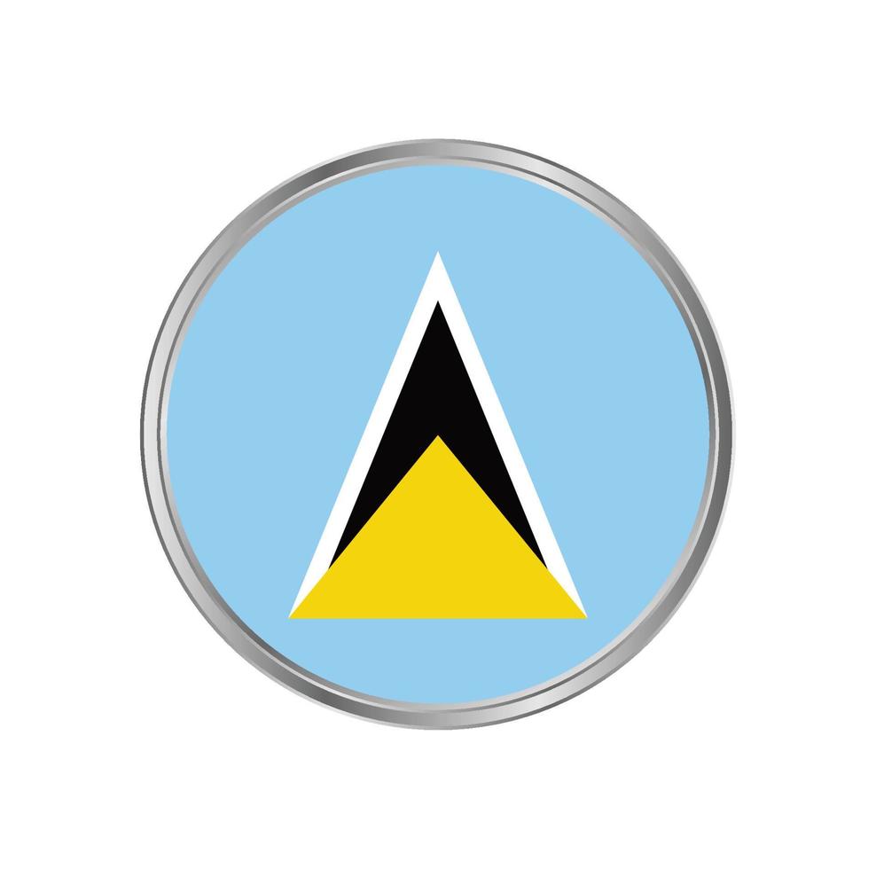 Saint Lucia flag with circle frame vector