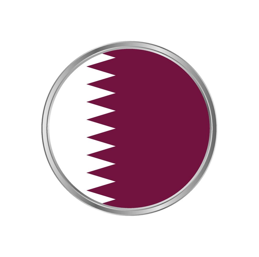 bandera de qatar con marco de círculo vector