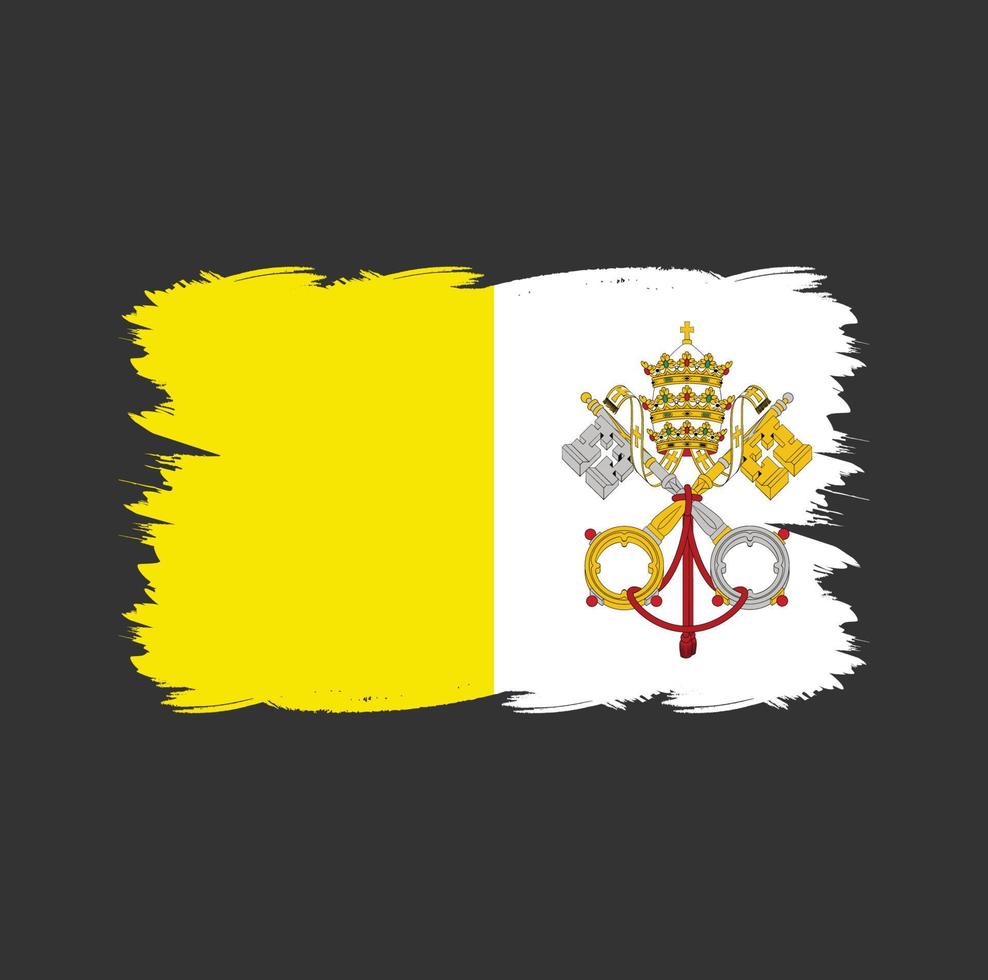 bandera del vaticano con pincel de acuarela vector