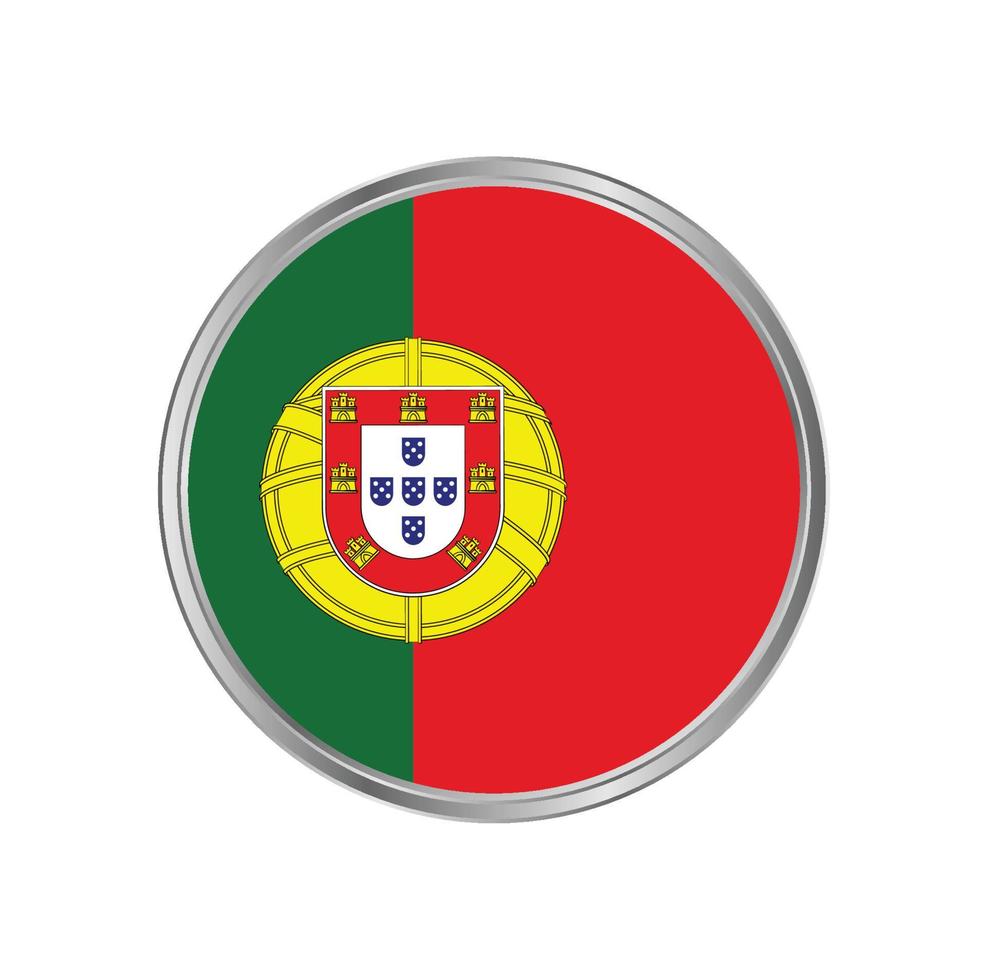 bandera de portugal con estructura de metal vector