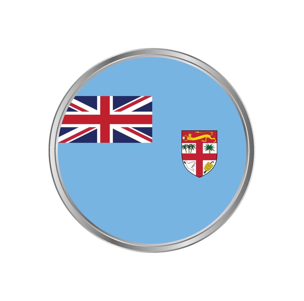 bandera de fiji con marco de metal vector