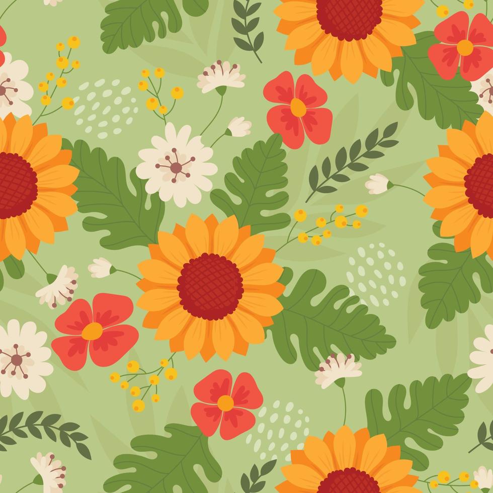 Seamless Spring Floral Pattern vector