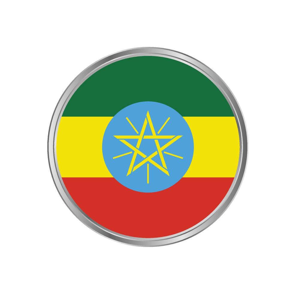 bandera de etiopía con estructura de metal vector