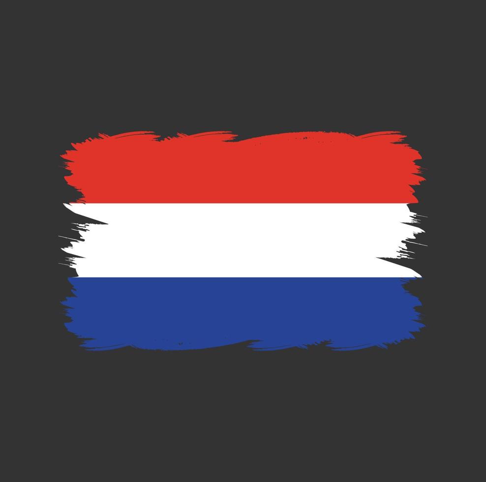 Netherlands flag with watercolor brush vector