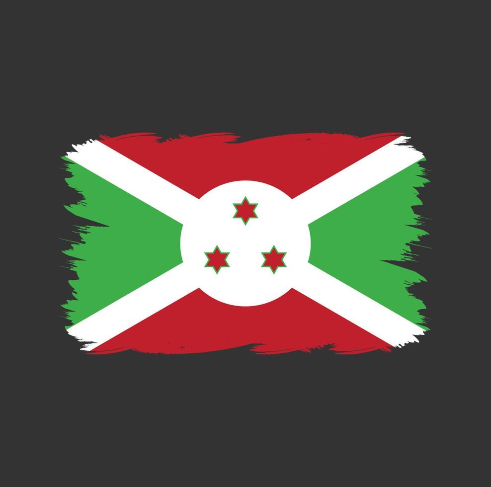 bandera de burundi con pincel de acuarela vector