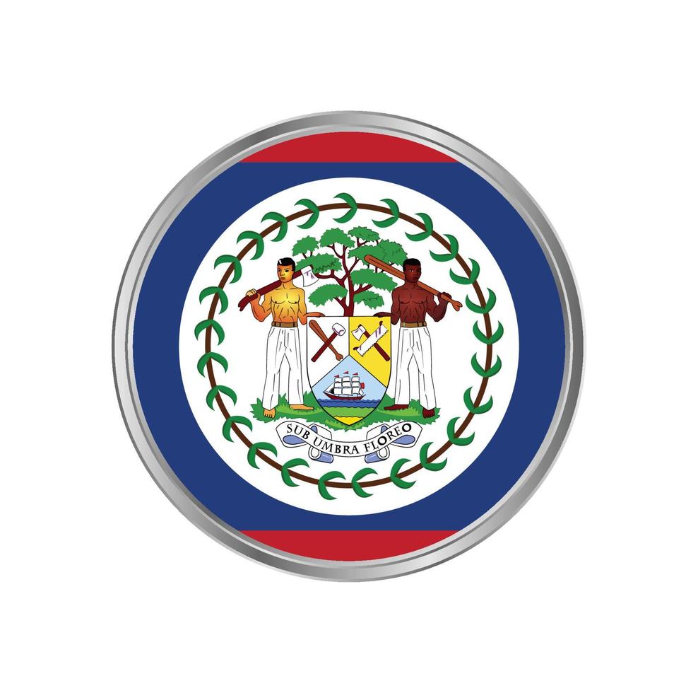 Belize Flag with metal frame vector