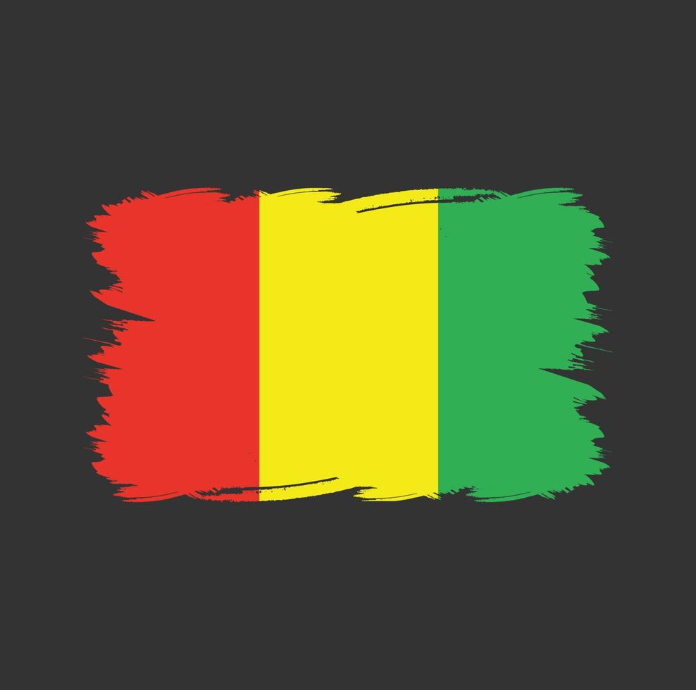 bandera de guinea con pincel de acuarela vector