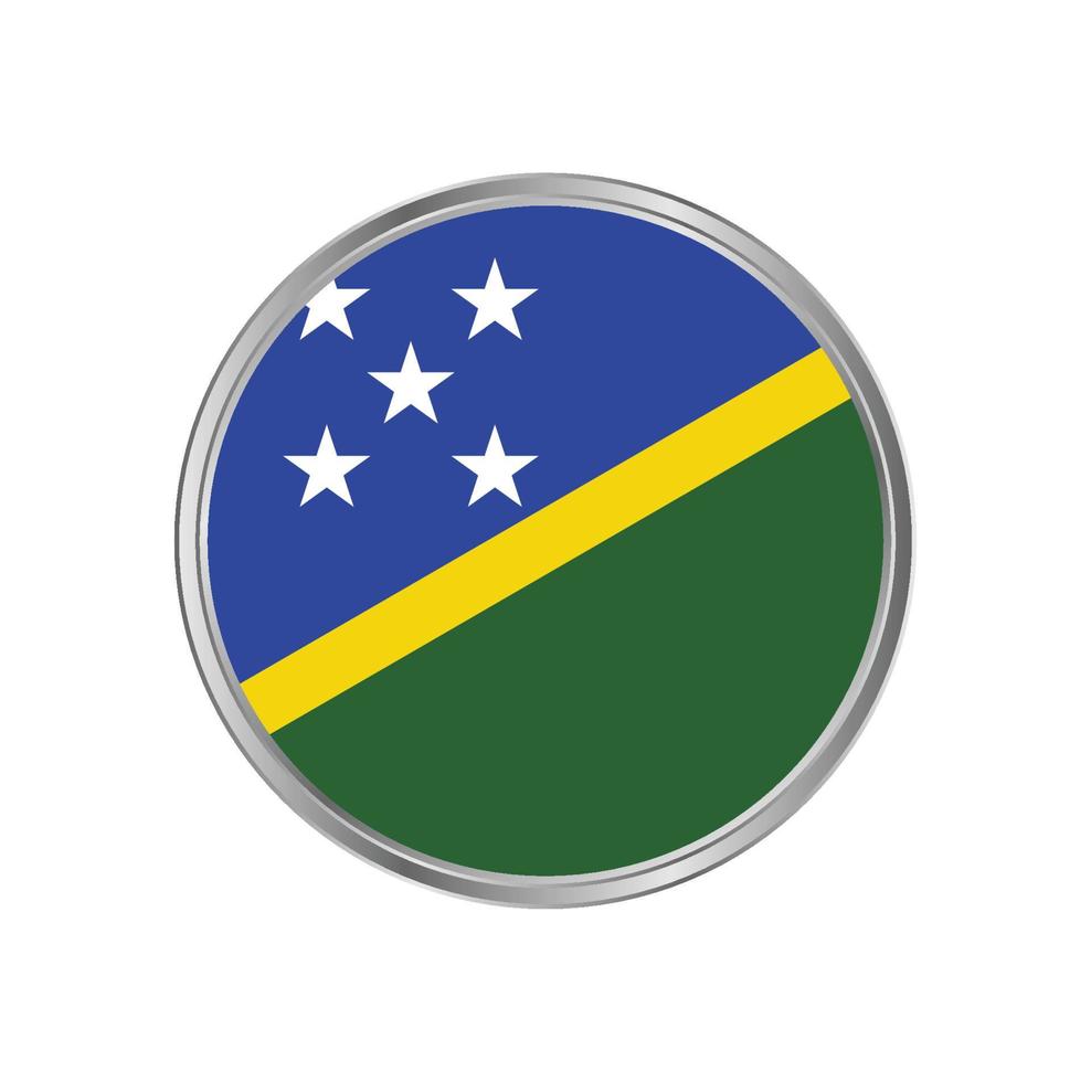 Solomon Islands Flag with metal frame vector