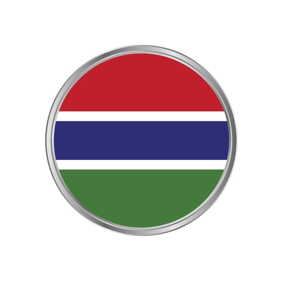 Gambia Flag with metal frame vector