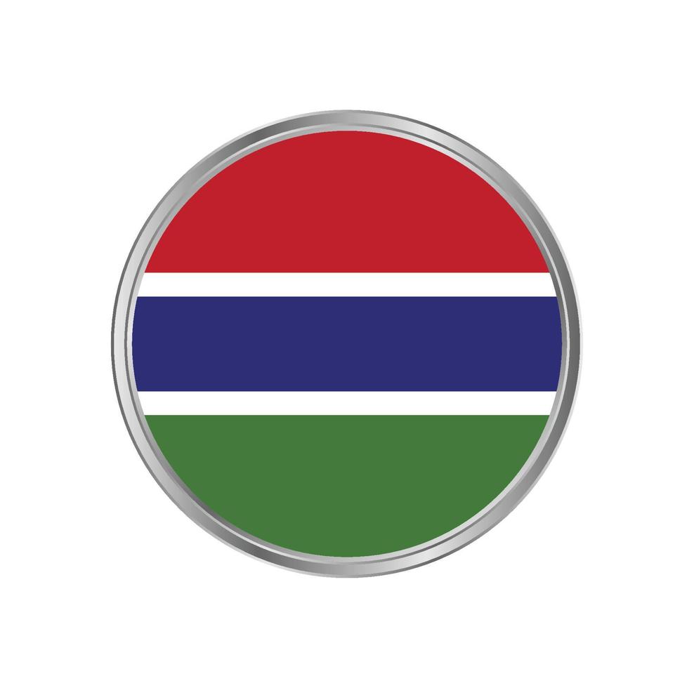 bandera de gambia con estructura de metal vector