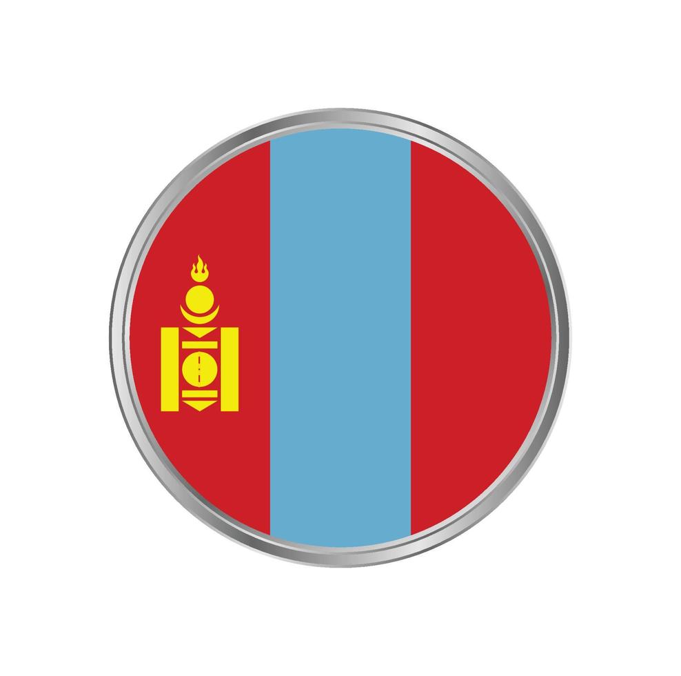 Mongolia flag with circle frame vector