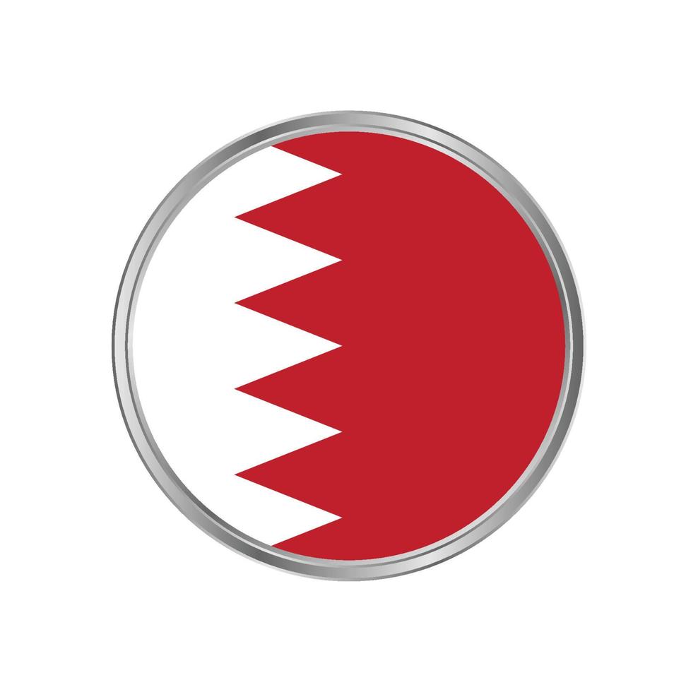 Bahrain Flag with metal frame vector