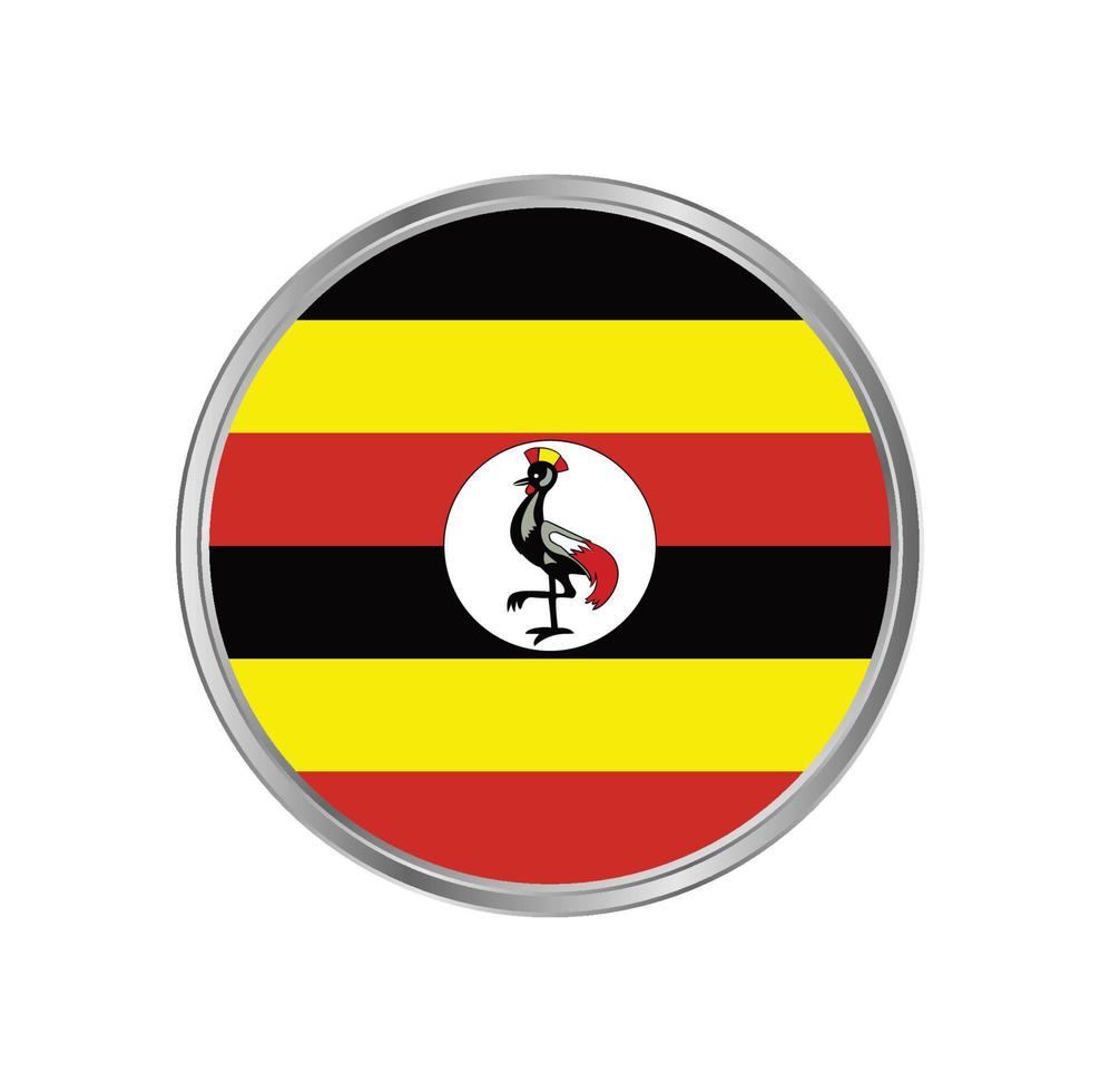 bandera de uganda con marco de círculo vector