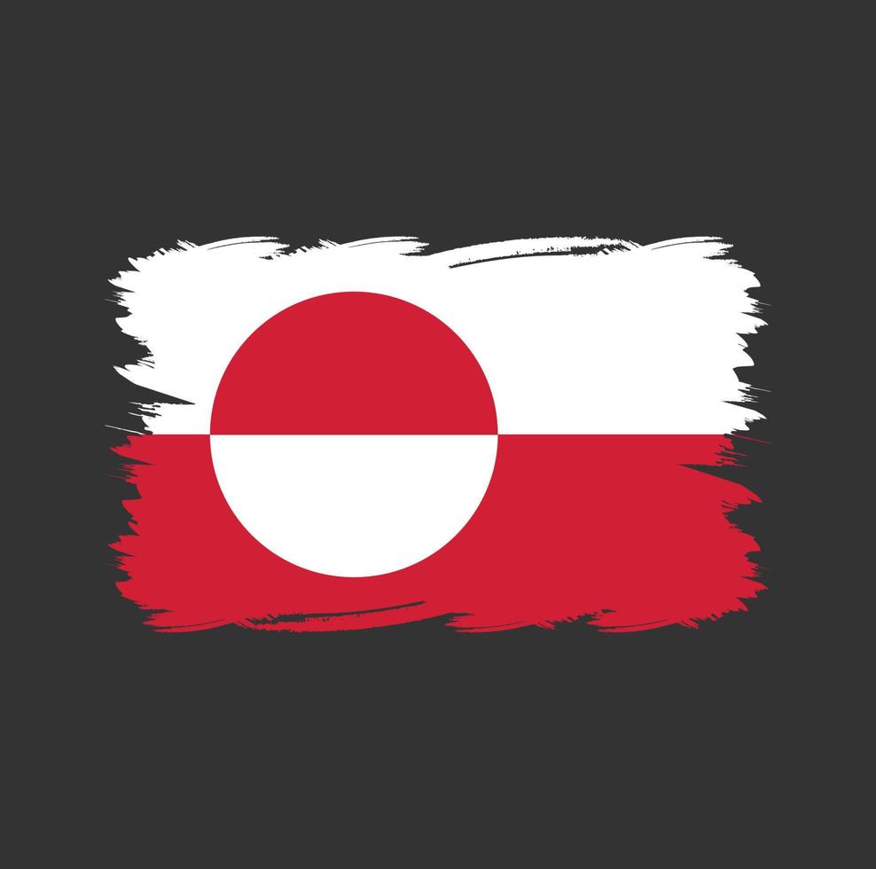 Greenland flag with watercolor brush vector