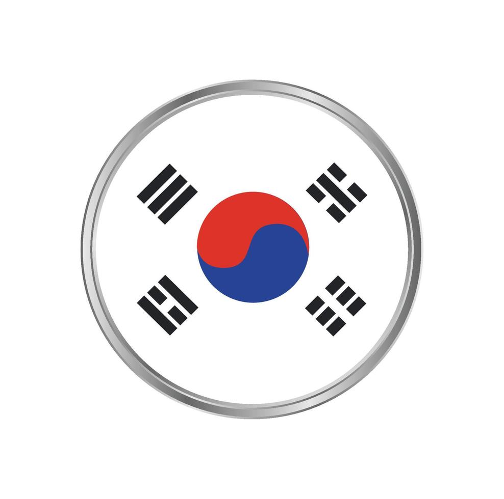 bandera de corea del sur con marco de círculo vector