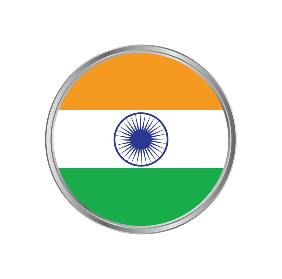 India Flag with metal frame vector