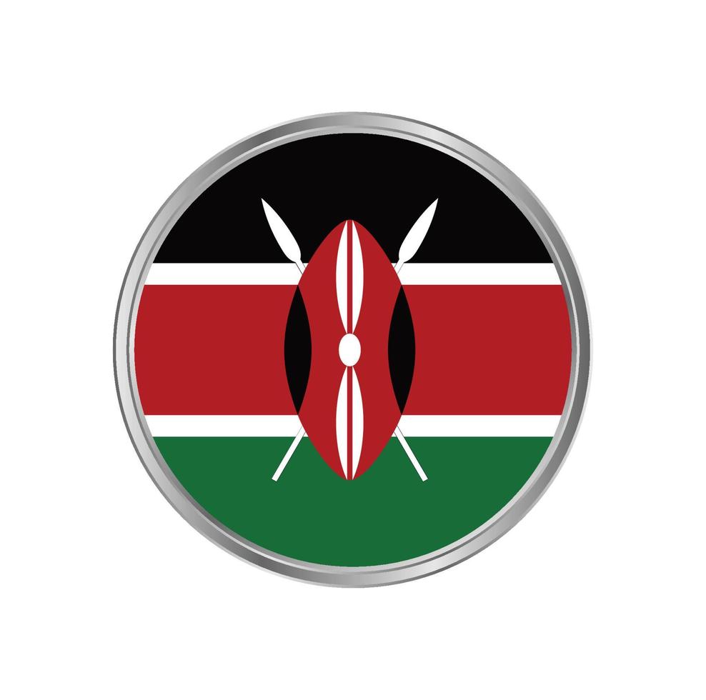 Kenya flag with circle frame vector