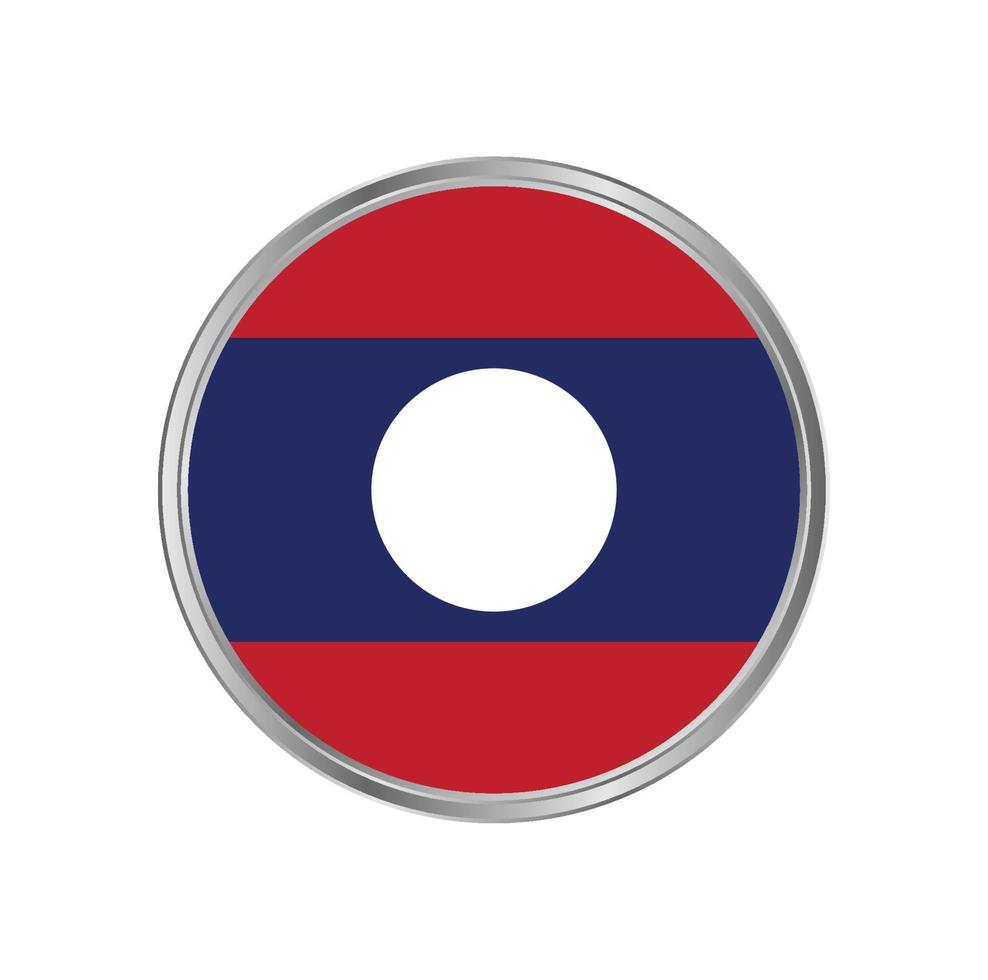 Laos Flag with metal frame vector