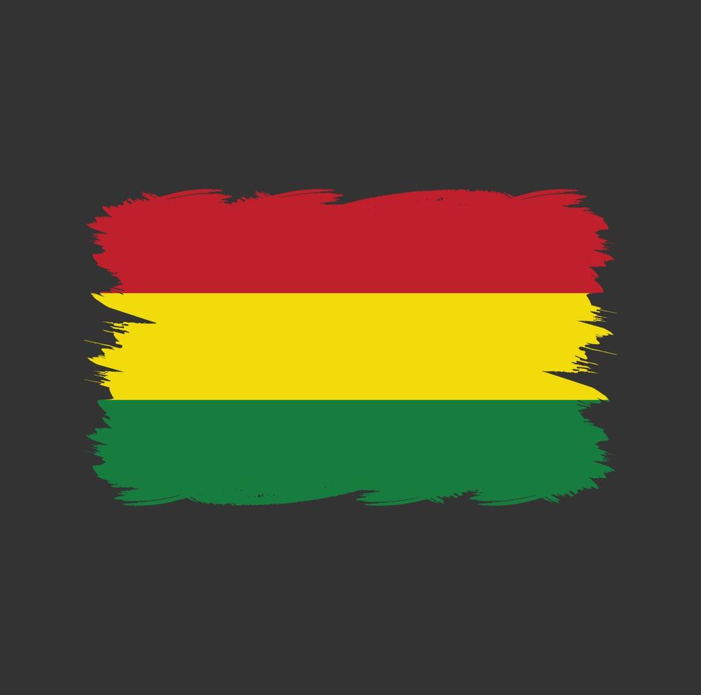 Bolivia flag with watercolor brush vector