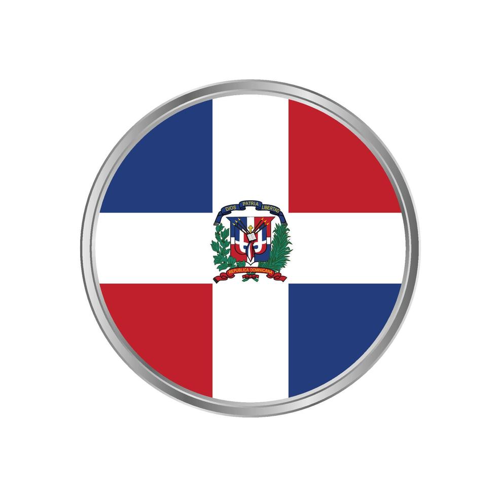 Dominican Republic Flag with metal frame vector