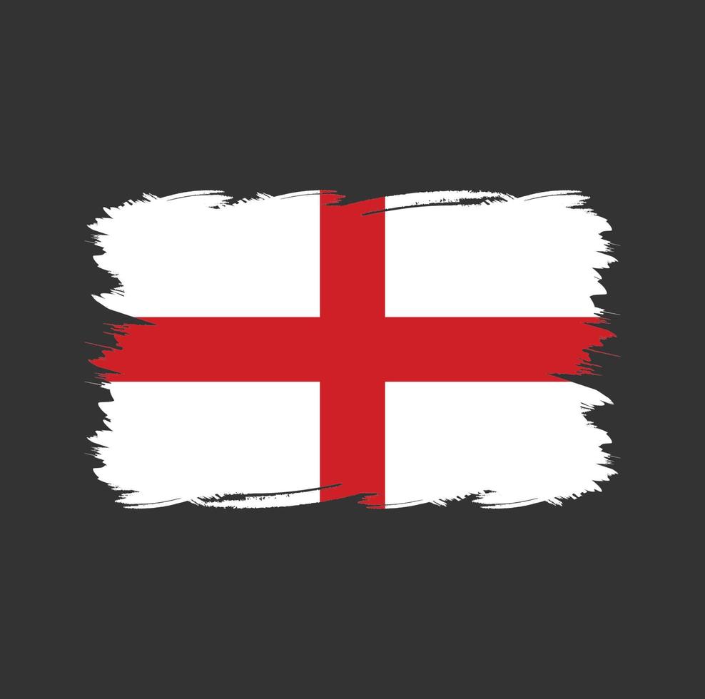 bandera de inglaterra con pincel de acuarela vector