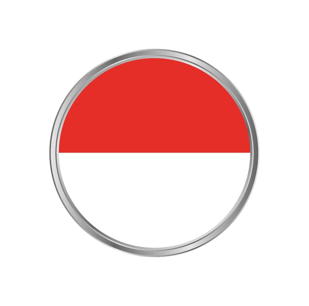 Indonesia or Monaco Flag with metal frame vector