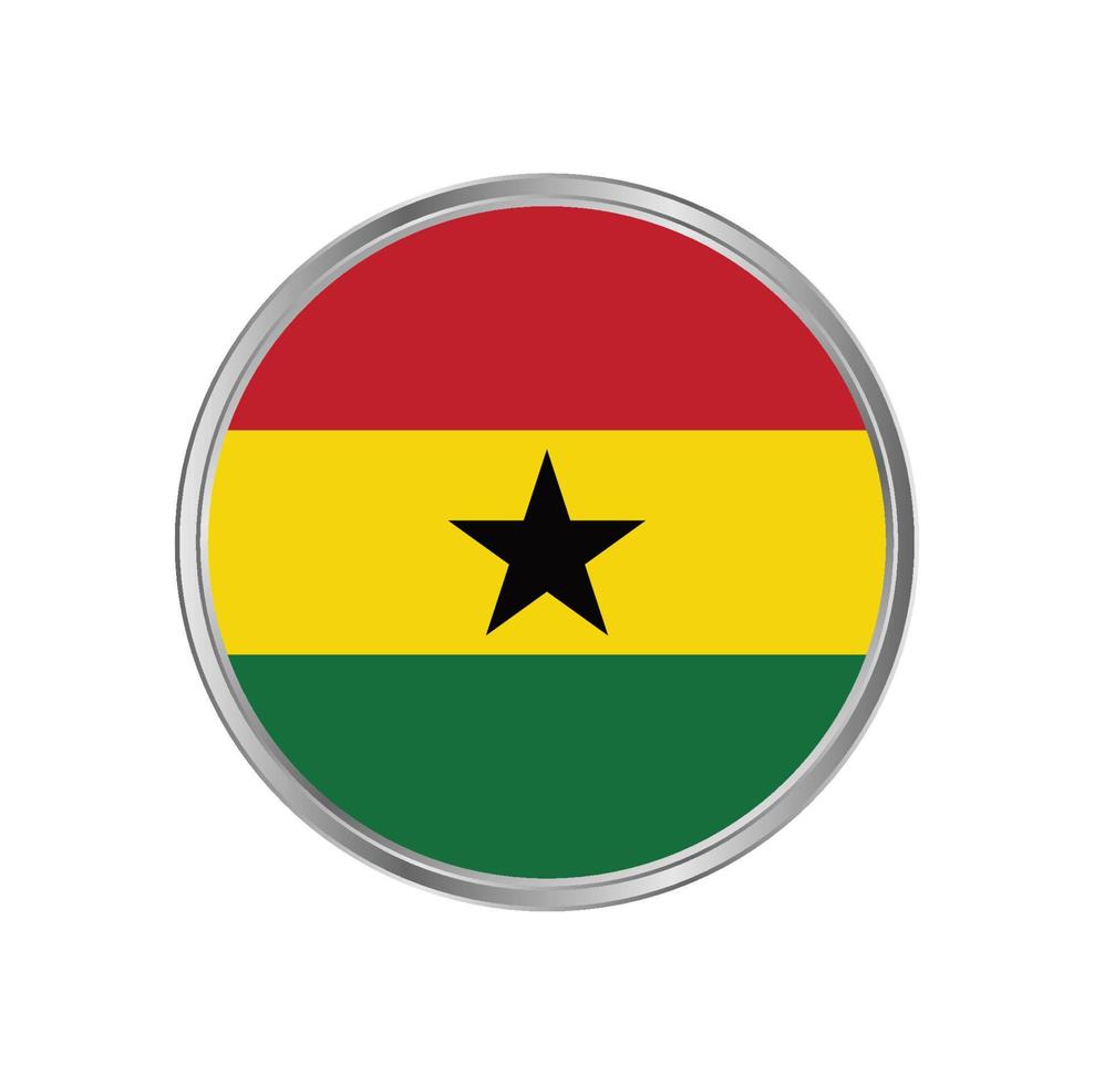 Ghana Flag with metal frame vector