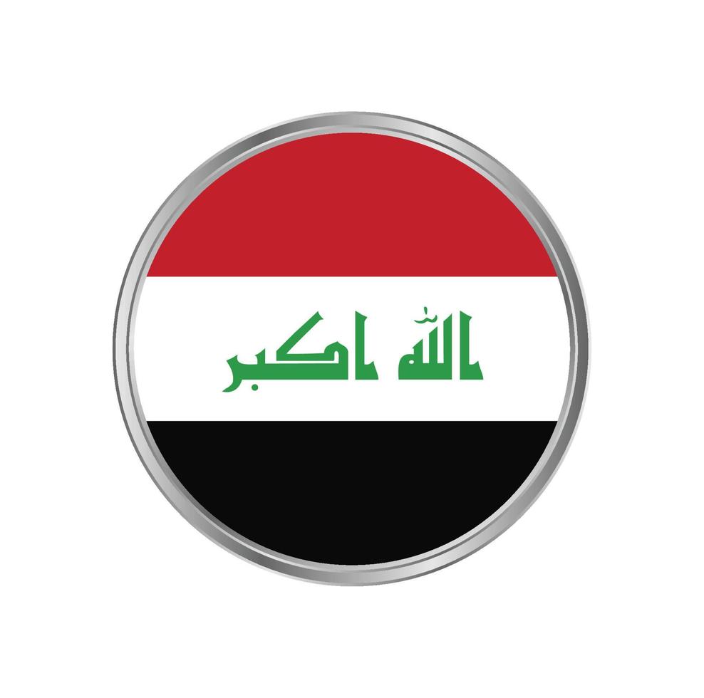 bandera de irak con marco de círculo vector