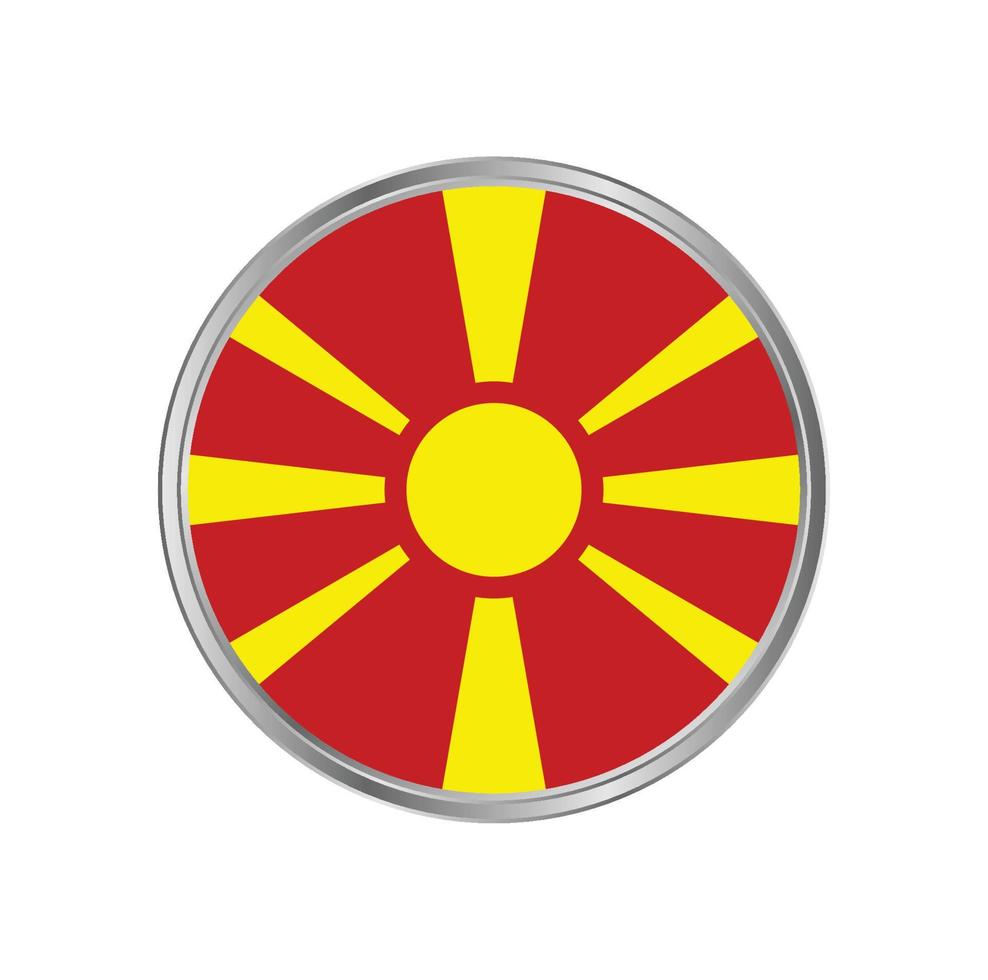 bandera de macedonia del norte con marco circular vector