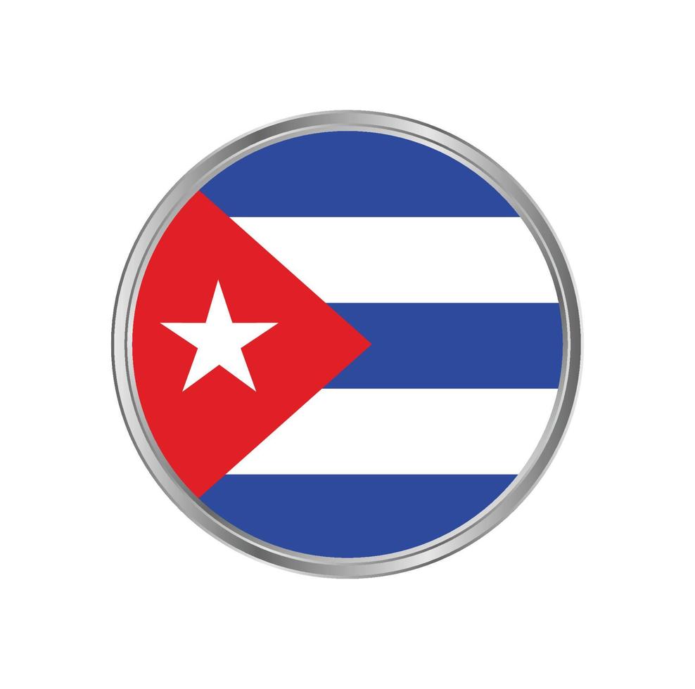 Cuba Flag with metal frame vector