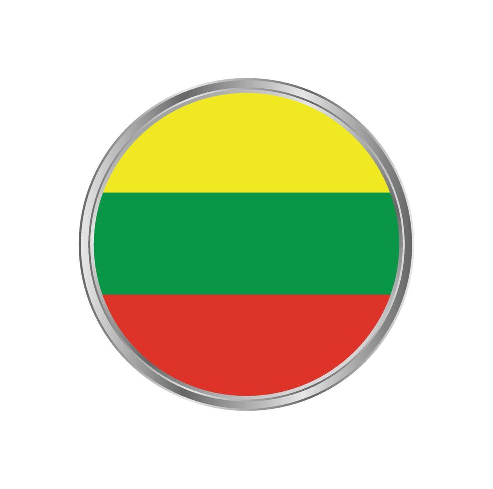 Lithuania Flag with metal frame vector